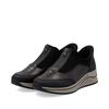 Rieker Front Zip Wedge Shoe - Black Bronze Combi